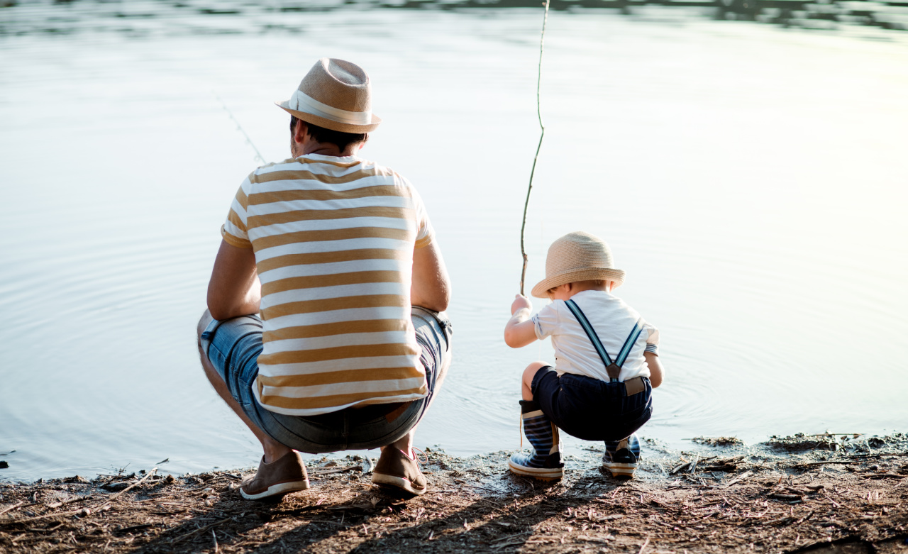 fishing father and son