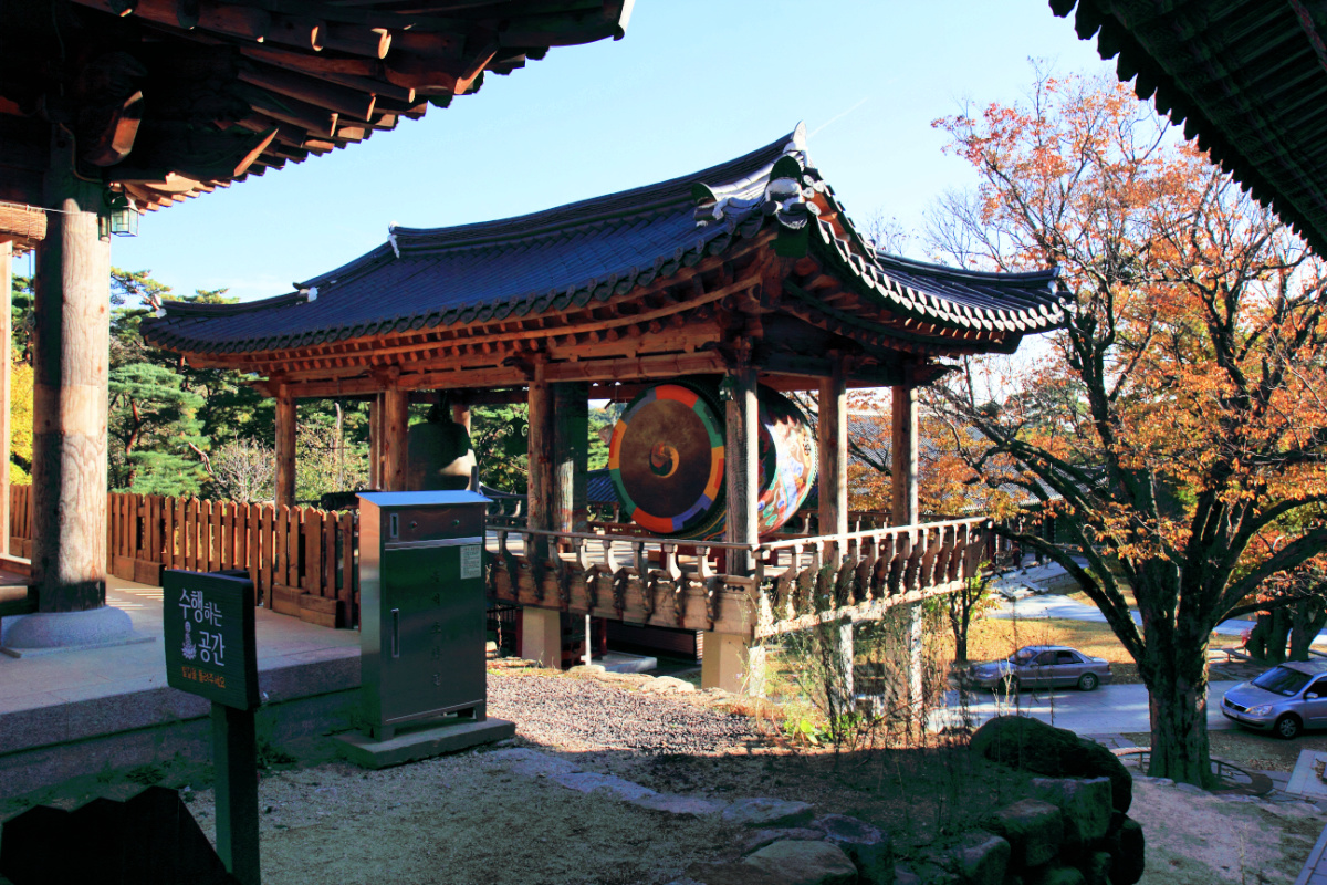 donghwasa temple bell pavilion