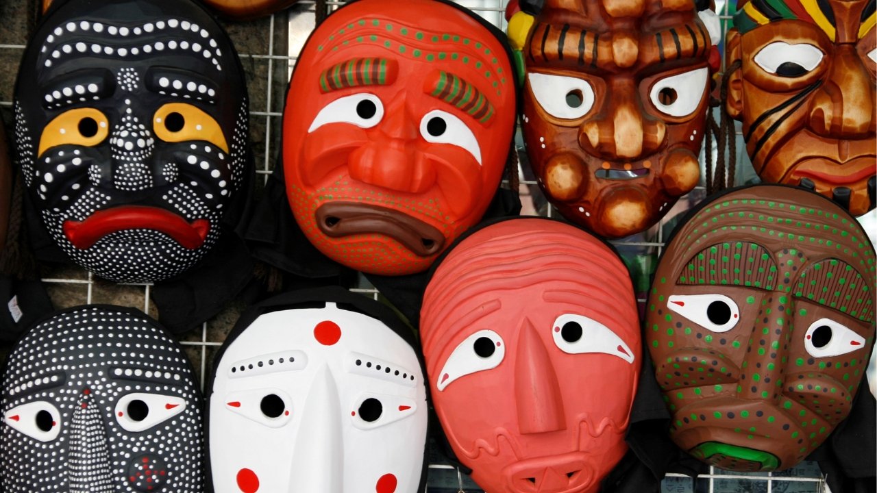 korean wooden masks